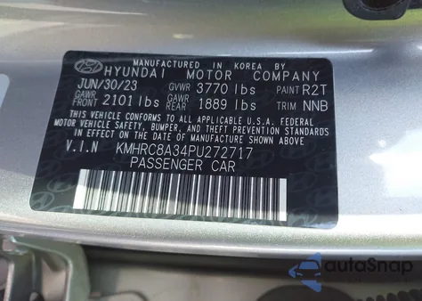 2023 Hyundai Venue Sel z USA, uszkodzony, nr VIN KMHRC8A34PU272717